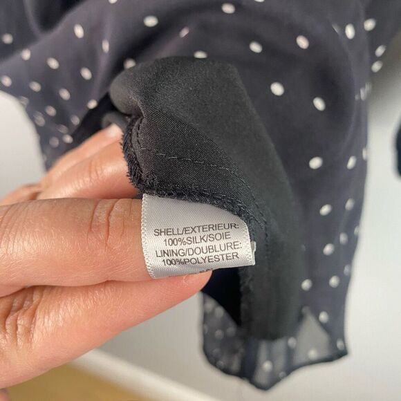 INTERMIX Juliette One Shoulder Ruffle Silk Polka Dot Mini Dress - Picture 6 of 9